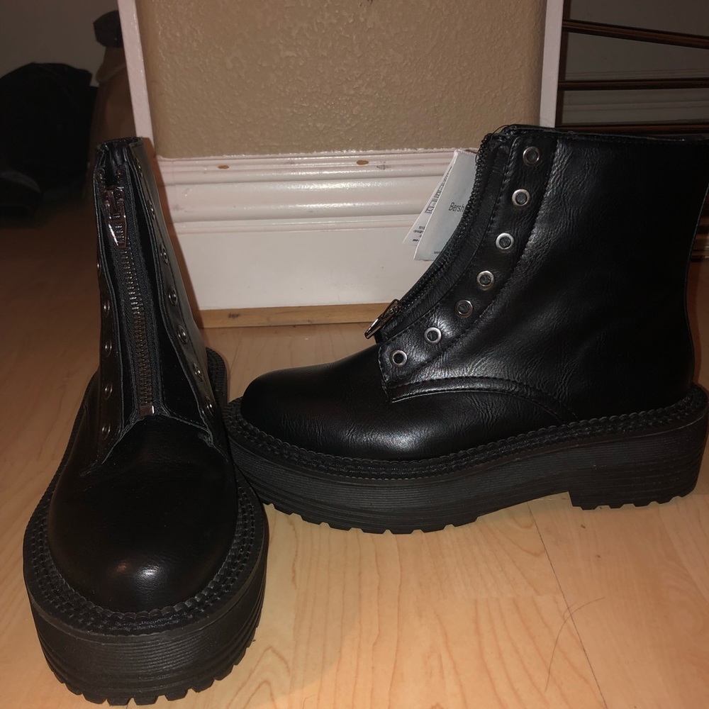 Platform Ankle Boots With Zippers